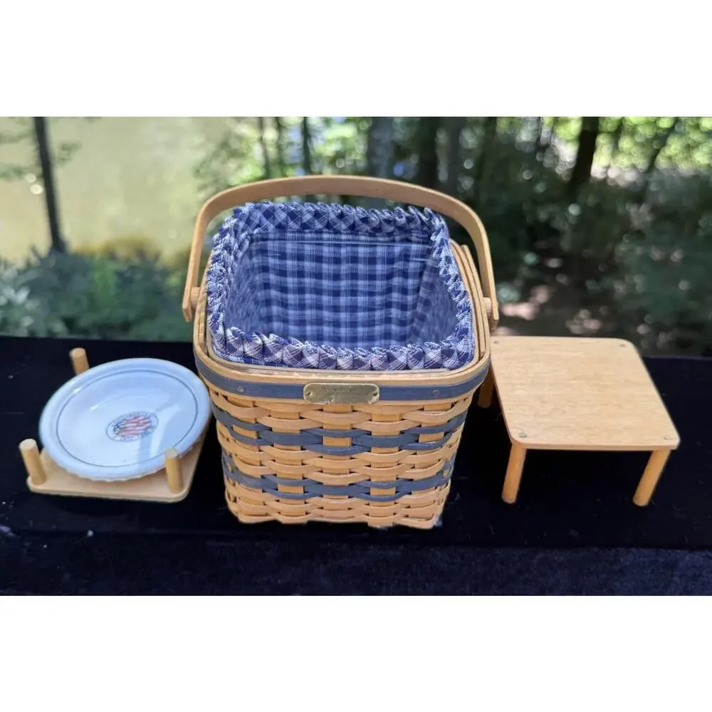 Longaberger Collectors Club Miniature 2 Pie Basket Risers Bonnie Pie Plate Mint!